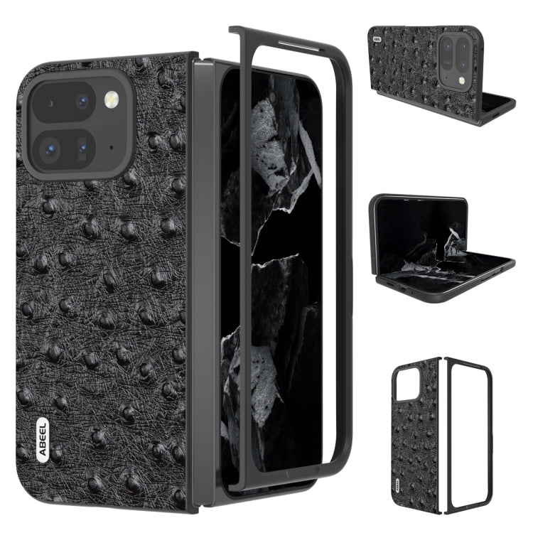 ABEEL Genuine Leather Ostrich Texture Phone Case, For Google Pixel 9 Pro Fold, For Google Pixel Fold engabe3734 Mobile Accessories - APEXEL INDIA - Mobile Lens - Mobile Camera Lens - Cellphone Accessories - Phone Lens - Smartphone Lens