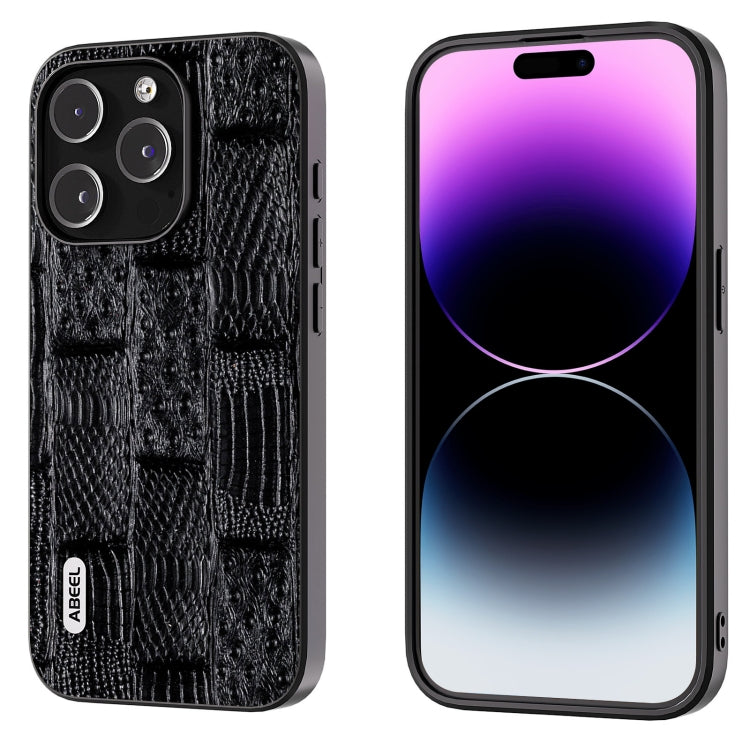 ABEEL Genuine Leather Mahjong Pattern Black Edge Phone Case, For iPhone 15 Pro Max, For iPhone 15 Pro, For iPhone 15 Plus, For iPhone 15 Apple Accessories - APEXEL INDIA - Mobile Lens - Mobile Camera Lens - Cellphone Accessories - Phone Lens - Smartphone Lens