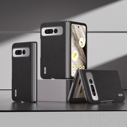 ABEEL Genuine Leather Litchi Texture Phone Case, For Google Pixel Fold engabe3743 Mobile Accessories - APEXEL INDIA - Mobile Lens - Mobile Camera Lens - Cellphone Accessories - Phone Lens - Smartphone Lens