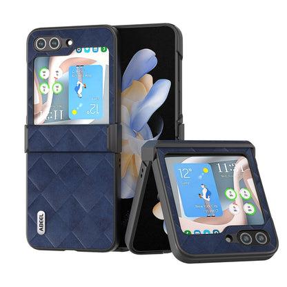 ABEEL Weave Plaid PU Phone Case, For Samsung Galaxy Z Flip5 engabe3744 Samsung Accessories - APEXEL INDIA - Mobile Lens - Mobile Camera Lens - Cellphone Accessories - Phone Lens - Smartphone Lens