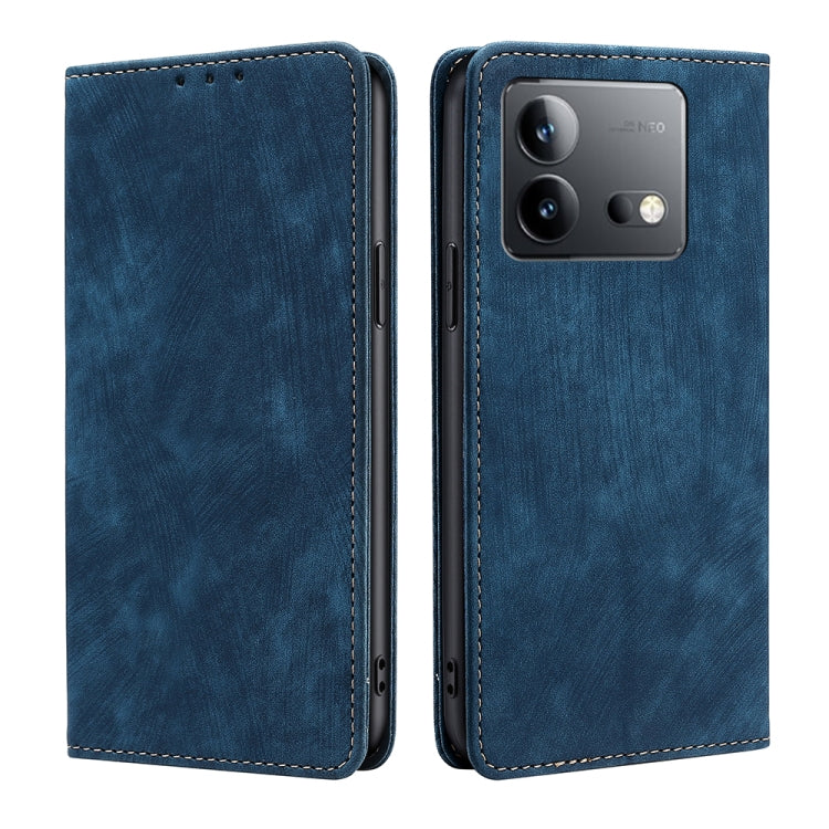 RFID Anti-theft Brush Magnetic Leather Phone Case, For vivo V29e 5G, For vivo Y35+ 5G, For vivo S17 5G / S17 Pro 5G, For vivo iQOO Neo 8 / 8 Pro 5G