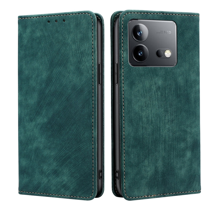 RFID Anti-theft Brush Magnetic Leather Phone Case, For vivo V29e 5G, For vivo Y35+ 5G, For vivo S17 5G / S17 Pro 5G, For vivo iQOO Neo 8 / 8 Pro 5G