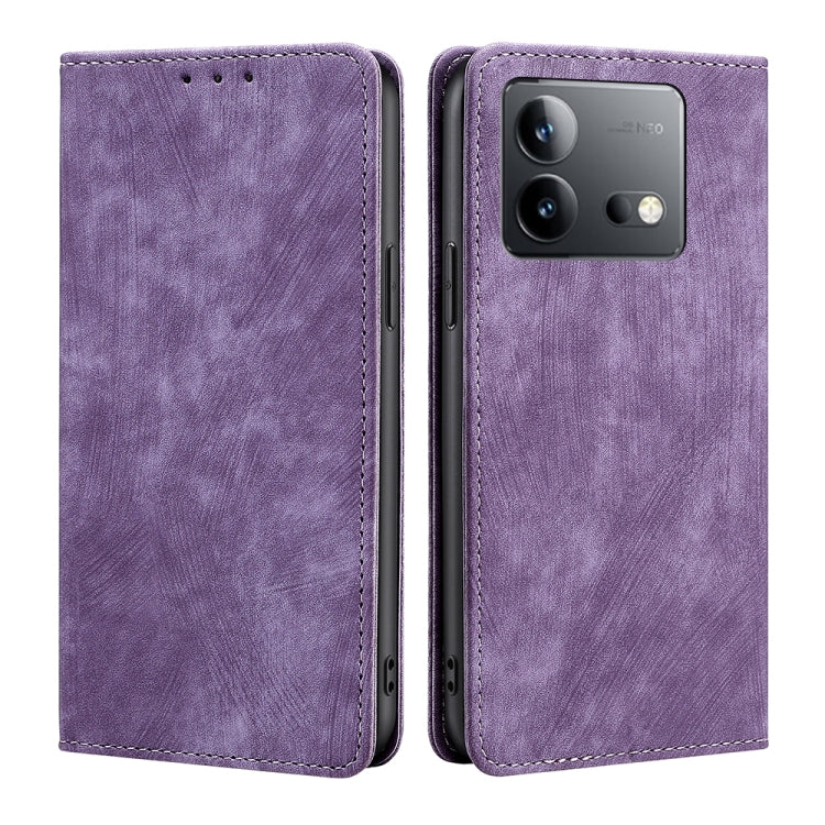 RFID Anti-theft Brush Magnetic Leather Phone Case, For vivo V29e 5G, For vivo Y35+ 5G, For vivo S17 5G / S17 Pro 5G, For vivo iQOO Neo 8 / 8 Pro 5G