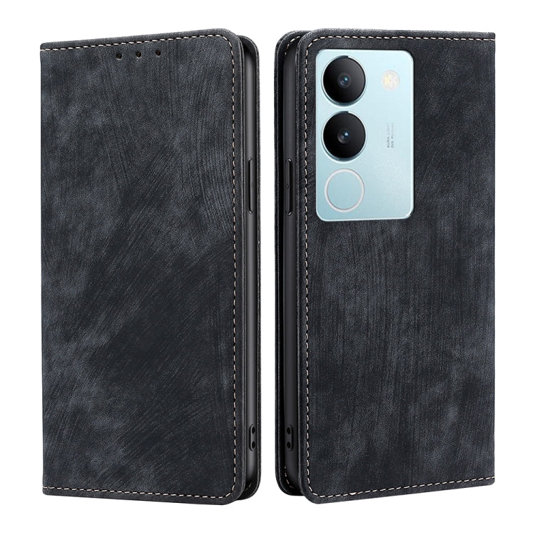 RFID Anti-theft Brush Magnetic Leather Phone Case, For vivo V29e 5G, For vivo Y35+ 5G, For vivo S17 5G / S17 Pro 5G, For vivo iQOO Neo 8 / 8 Pro 5G