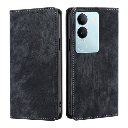 RFID Anti-theft Brush Magnetic Leather Phone Case, For vivo V29e 5G, For vivo Y35+ 5G, For vivo S17 5G / S17 Pro 5G, For vivo iQOO Neo 8 / 8 Pro 5G
