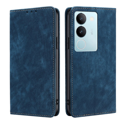 RFID Anti-theft Brush Magnetic Leather Phone Case, For vivo V29e 5G, For vivo Y35+ 5G, For vivo S17 5G / S17 Pro 5G, For vivo iQOO Neo 8 / 8 Pro 5G