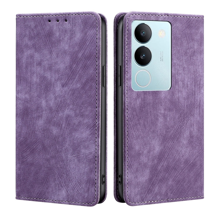 RFID Anti-theft Brush Magnetic Leather Phone Case, For vivo V29e 5G, For vivo Y35+ 5G, For vivo S17 5G / S17 Pro 5G, For vivo iQOO Neo 8 / 8 Pro 5G