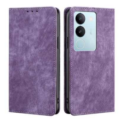 RFID Anti-theft Brush Magnetic Leather Phone Case, For vivo V29e 5G, For vivo Y35+ 5G, For vivo S17 5G / S17 Pro 5G, For vivo iQOO Neo 8 / 8 Pro 5G