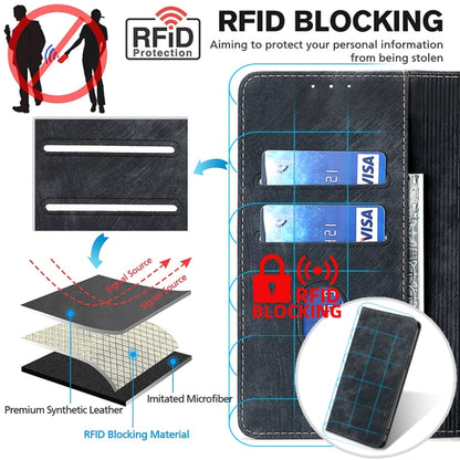 RFID Anti-theft Brush Magnetic Leather Phone Case, For vivo Y78 5G, For vivo Y27 4G