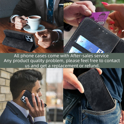 RFID Anti-theft Brush Magnetic Leather Phone Case, For vivo Y78 5G, For vivo Y27 4G