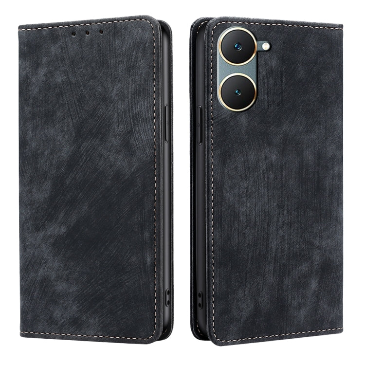 RFID Anti-theft Brush Magnetic Leather Phone Case, For vivo iQOO Z9 Turbo, For vivo Y03 4G, For vivo Y100 5G IDN, For vivo Y78T 5G / iQOO Z8x 5G