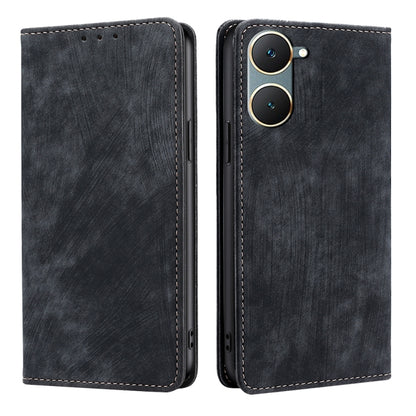 RFID Anti-theft Brush Magnetic Leather Phone Case, For vivo iQOO Z9 Turbo, For vivo Y03 4G, For vivo Y100 5G IDN, For vivo Y78T 5G / iQOO Z8x 5G