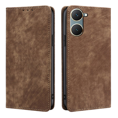 RFID Anti-theft Brush Magnetic Leather Phone Case, For vivo iQOO Z9 Turbo, For vivo Y03 4G, For vivo Y100 5G IDN, For vivo Y78T 5G / iQOO Z8x 5G