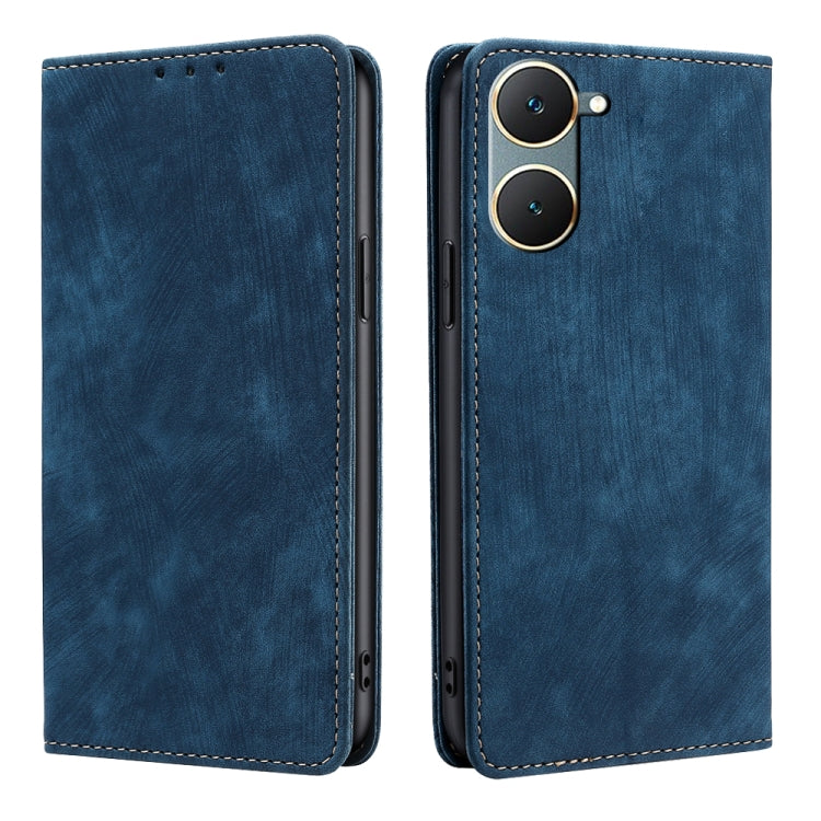 RFID Anti-theft Brush Magnetic Leather Phone Case, For vivo iQOO Z9 Turbo, For vivo Y03 4G, For vivo Y100 5G IDN, For vivo Y78T 5G / iQOO Z8x 5G