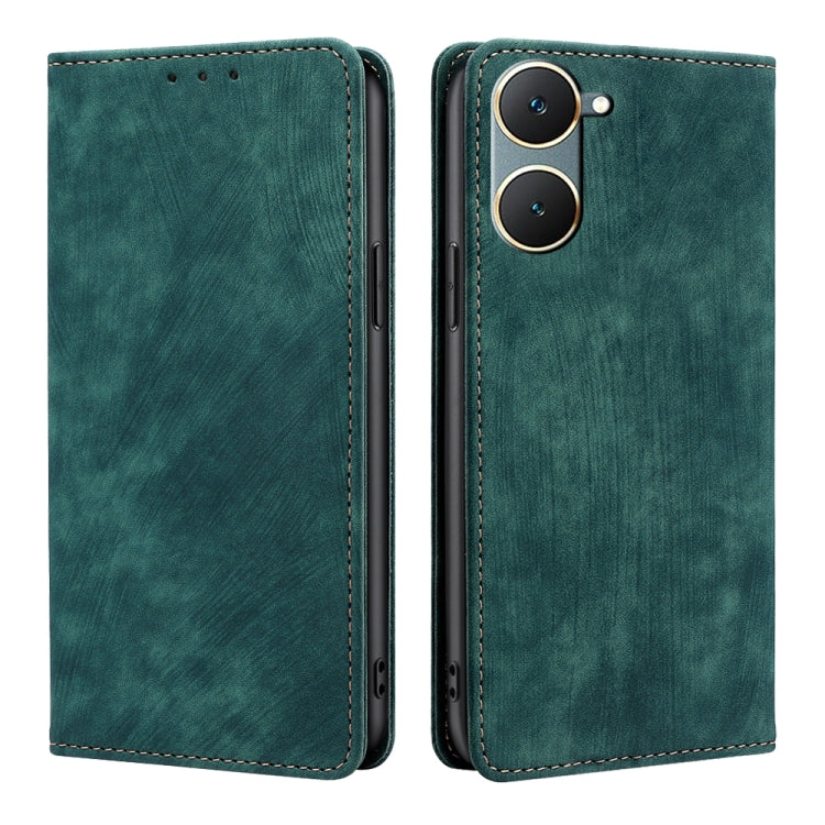 RFID Anti-theft Brush Magnetic Leather Phone Case, For vivo iQOO Z9 Turbo, For vivo Y03 4G, For vivo Y100 5G IDN, For vivo Y78T 5G / iQOO Z8x 5G