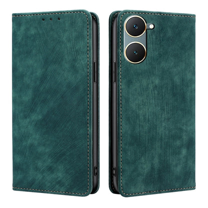 RFID Anti-theft Brush Magnetic Leather Phone Case, For vivo iQOO Z9 Turbo, For vivo Y03 4G, For vivo Y100 5G IDN, For vivo Y78T 5G / iQOO Z8x 5G