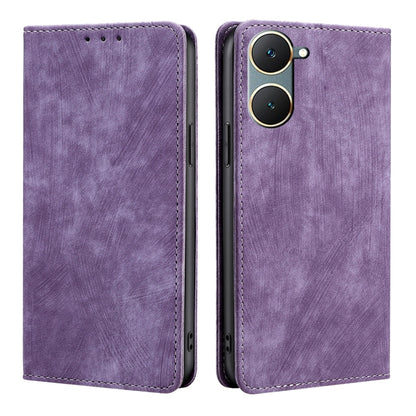 RFID Anti-theft Brush Magnetic Leather Phone Case, For vivo iQOO Z9 Turbo, For vivo Y03 4G, For vivo Y100 5G IDN, For vivo Y78T 5G / iQOO Z8x 5G