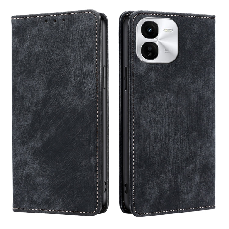 RFID Anti-theft Brush Magnetic Leather Phone Case, For vivo X100s, For vivo Y38 5G / T3x Global, For vivo V30e 5G Global, For vivo iQOO Z9x 5G