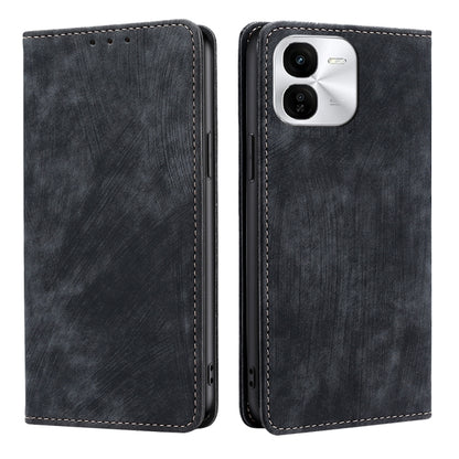 RFID Anti-theft Brush Magnetic Leather Phone Case, For vivo X100s, For vivo Y38 5G / T3x Global, For vivo V30e 5G Global, For vivo iQOO Z9x 5G