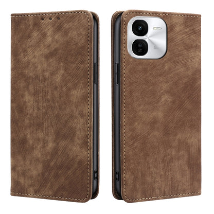 RFID Anti-theft Brush Magnetic Leather Phone Case, For vivo X100s, For vivo Y38 5G / T3x Global, For vivo V30e 5G Global, For vivo iQOO Z9x 5G