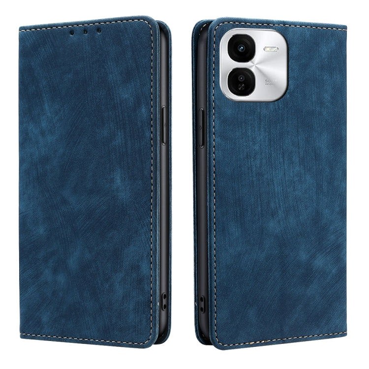 RFID Anti-theft Brush Magnetic Leather Phone Case, For vivo X100s, For vivo Y38 5G / T3x Global, For vivo V30e 5G Global, For vivo iQOO Z9x 5G