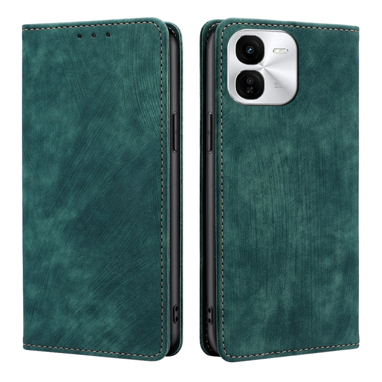 RFID Anti-theft Brush Magnetic Leather Phone Case, For vivo X100s, For vivo Y38 5G / T3x Global, For vivo V30e 5G Global, For vivo iQOO Z9x 5G