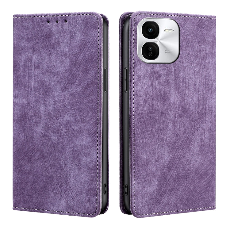 RFID Anti-theft Brush Magnetic Leather Phone Case, For vivo X100s, For vivo Y38 5G / T3x Global, For vivo V30e 5G Global, For vivo iQOO Z9x 5G