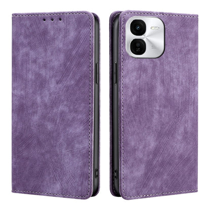 RFID Anti-theft Brush Magnetic Leather Phone Case, For vivo X100s, For vivo Y38 5G / T3x Global, For vivo V30e 5G Global, For vivo iQOO Z9x 5G
