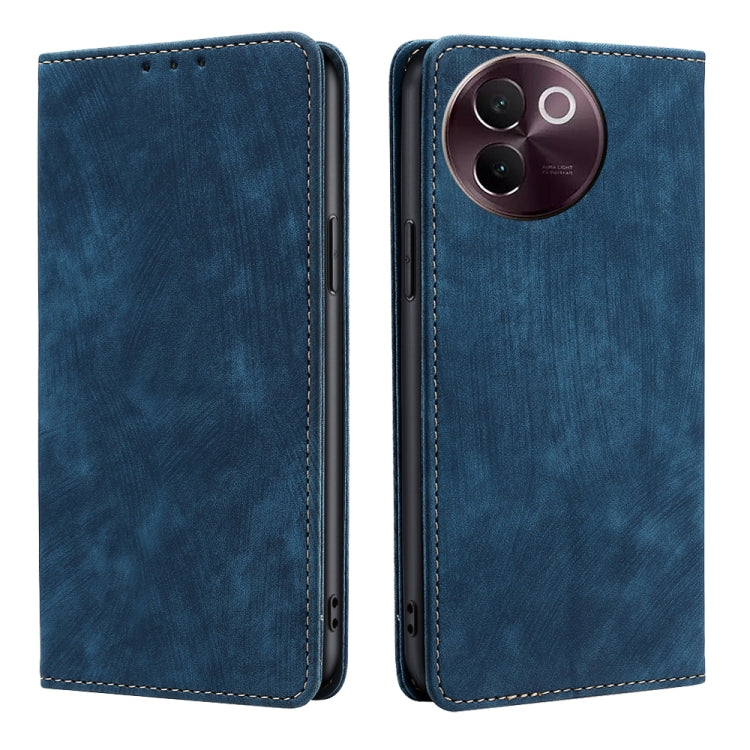 RFID Anti-theft Brush Magnetic Leather Phone Case, For vivo X100s, For vivo Y38 5G / T3x Global, For vivo V30e 5G Global, For vivo iQOO Z9x 5G