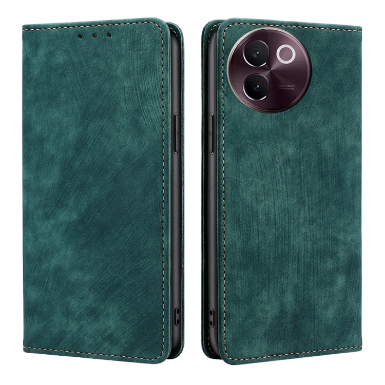 RFID Anti-theft Brush Magnetic Leather Phone Case, For vivo X100s, For vivo Y38 5G / T3x Global, For vivo V30e 5G Global, For vivo iQOO Z9x 5G