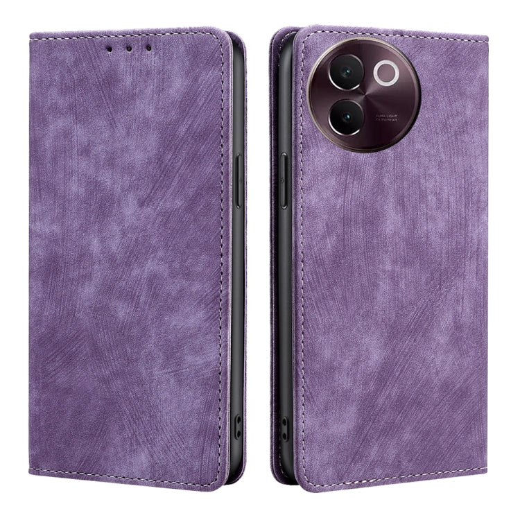 RFID Anti-theft Brush Magnetic Leather Phone Case, For vivo X100s, For vivo Y38 5G / T3x Global, For vivo V30e 5G Global, For vivo iQOO Z9x 5G