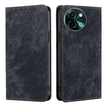 RFID Anti-theft Brush Magnetic Leather Phone Case, For vivo X100s, For vivo Y38 5G / T3x Global, For vivo V30e 5G Global, For vivo iQOO Z9x 5G