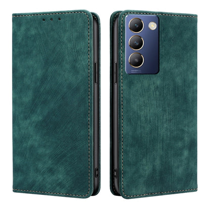 RFID Anti-theft Brush Magnetic Leather Phone Case, For vivo iQOO Z9 Turbo, For vivo Y03 4G, For vivo Y100 5G IDN, For vivo Y78T 5G / iQOO Z8x 5G