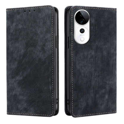 RFID Anti-theft Brush Magnetic Leather Phone Case, For vivo X200 Pro 5G, For vivo S19 Pro, For vivo S19, For vivo Y28 4G