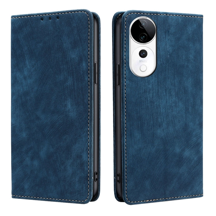 RFID Anti-theft Brush Magnetic Leather Phone Case, For vivo X200 Pro 5G, For vivo S19 Pro, For vivo S19, For vivo Y28 4G