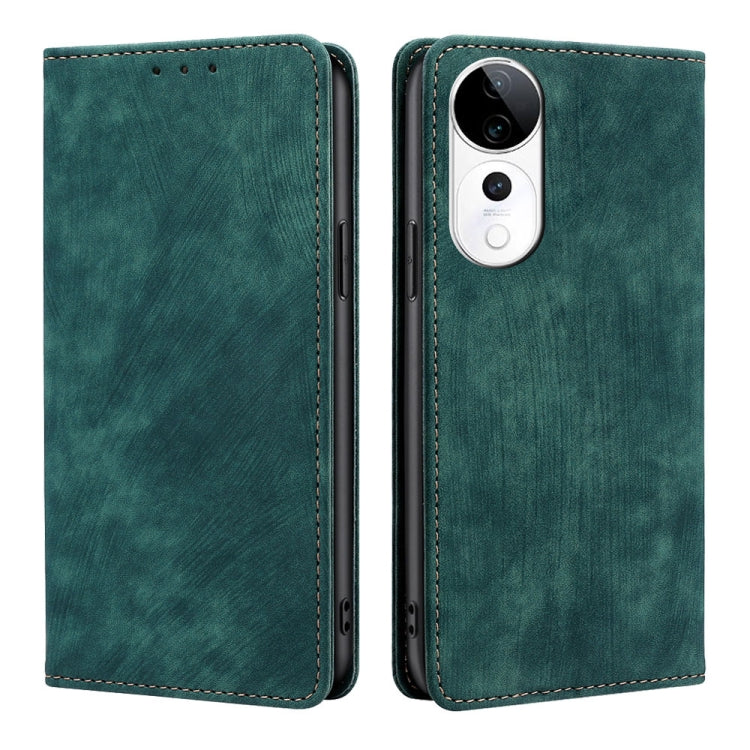 RFID Anti-theft Brush Magnetic Leather Phone Case, For vivo X200 Pro 5G, For vivo S19 Pro, For vivo S19, For vivo Y28 4G