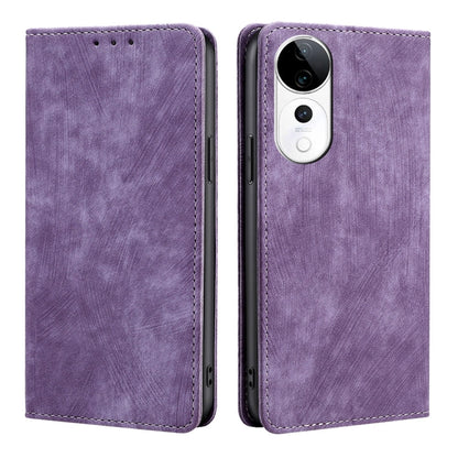 RFID Anti-theft Brush Magnetic Leather Phone Case, For vivo X200 Pro 5G, For vivo S19 Pro, For vivo S19, For vivo Y28 4G