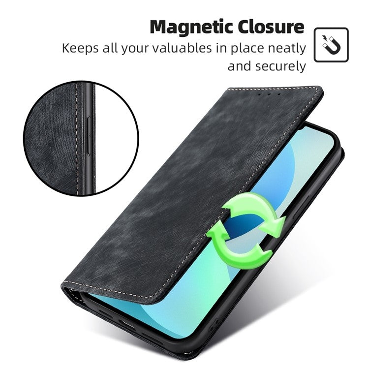 RFID Anti-theft Brush Magnetic Leather Phone Case, For vivo X100s, For vivo Y38 5G / T3x Global, For vivo V30e 5G Global, For vivo iQOO Z9x 5G