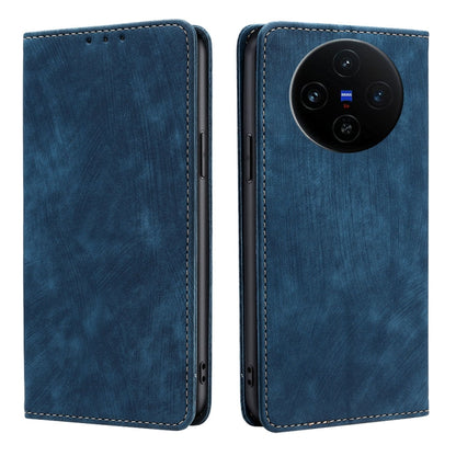 RFID Anti-theft Brush Magnetic Leather Phone Case, For vivo X100s, For vivo Y38 5G / T3x Global, For vivo V30e 5G Global, For vivo iQOO Z9x 5G