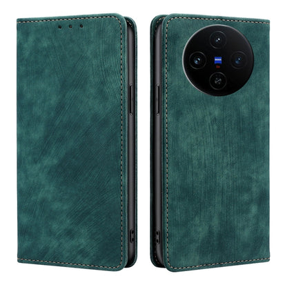 RFID Anti-theft Brush Magnetic Leather Phone Case, For vivo X100s, For vivo Y38 5G / T3x Global, For vivo V30e 5G Global, For vivo iQOO Z9x 5G