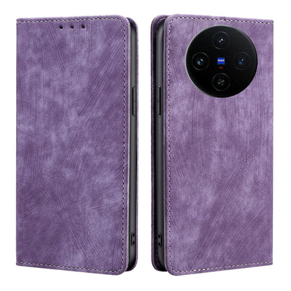 RFID Anti-theft Brush Magnetic Leather Phone Case, For vivo X100s, For vivo Y38 5G / T3x Global, For vivo V30e 5G Global, For vivo iQOO Z9x 5G