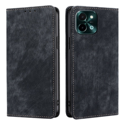 RFID Anti-theft Brush Magnetic Leather Phone Case, For vivo X200 Pro 5G, For vivo S19 Pro, For vivo S19, For vivo Y28 4G