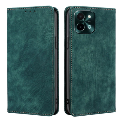 RFID Anti-theft Brush Magnetic Leather Phone Case, For vivo X200 Pro 5G, For vivo S19 Pro, For vivo S19, For vivo Y28 4G