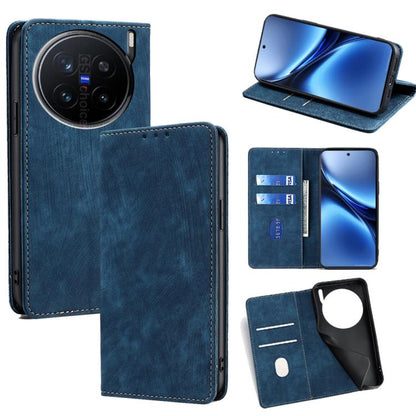 RFID Anti-theft Brush Magnetic Leather Phone Case, For vivo X200 Pro 5G, For vivo S19 Pro, For vivo S19, For vivo Y28 4G