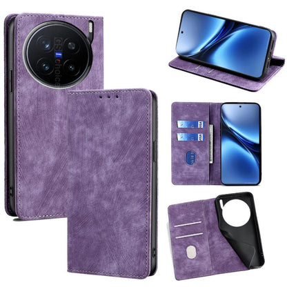 RFID Anti-theft Brush Magnetic Leather Phone Case, For vivo X200 Pro 5G, For vivo S19 Pro, For vivo S19, For vivo Y28 4G