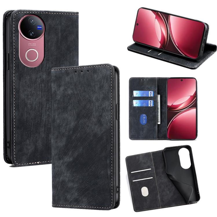 RFID Anti-theft Brush Magnetic Leather Phone Case, For vivo V50 Lite 5G, For vivo Y29s 5G / Y04 4G, For vivo Y29 4G Global, For vivo V50 5G