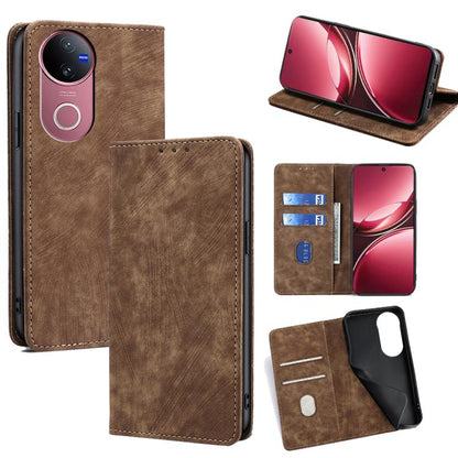 RFID Anti-theft Brush Magnetic Leather Phone Case, For vivo V50 Lite 5G, For vivo Y29s 5G / Y04 4G, For vivo Y29 4G Global, For vivo V50 5G