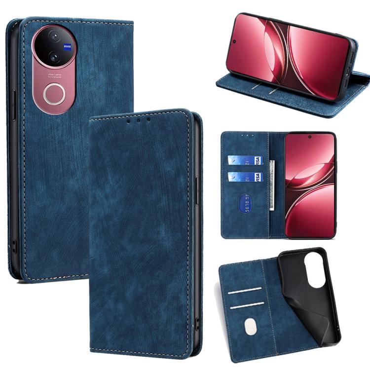RFID Anti-theft Brush Magnetic Leather Phone Case, For vivo V50 Lite 5G, For vivo Y29s 5G / Y04 4G, For vivo Y29 4G Global, For vivo V50 5G