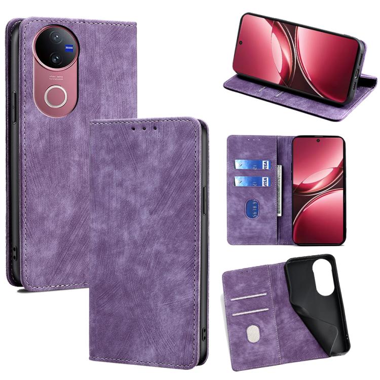 RFID Anti-theft Brush Magnetic Leather Phone Case, For vivo V50 Lite 5G, For vivo Y29s 5G / Y04 4G, For vivo Y29 4G Global, For vivo V50 5G
