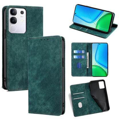 RFID Anti-theft Brush Magnetic Leather Phone Case, For vivo V50 Lite 5G, For vivo Y29s 5G / Y04 4G, For vivo Y29 4G Global, For vivo V50 5G